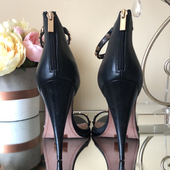 BCBGMAXAZRIA Marie black dress sandals calf leather heels - Picture 9 of 14